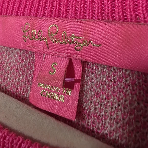Lilly Pulitzer Pink Morgan Jaquard Acrylic Sweater Sz Small - Picture 4 of 6